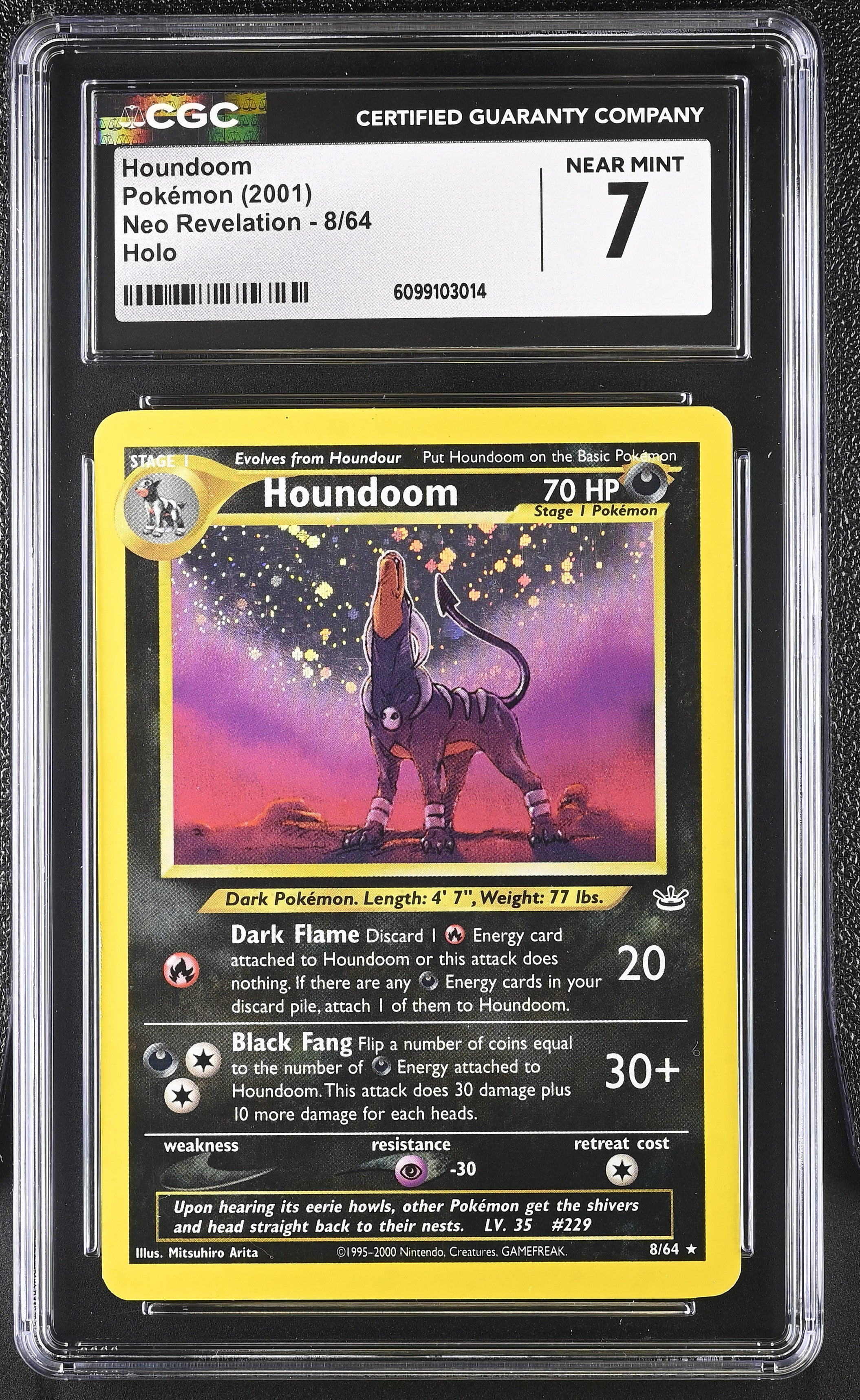 2001 Pokemon Neo Revelation Holo Houndoom #8 CGC 7 NRMT