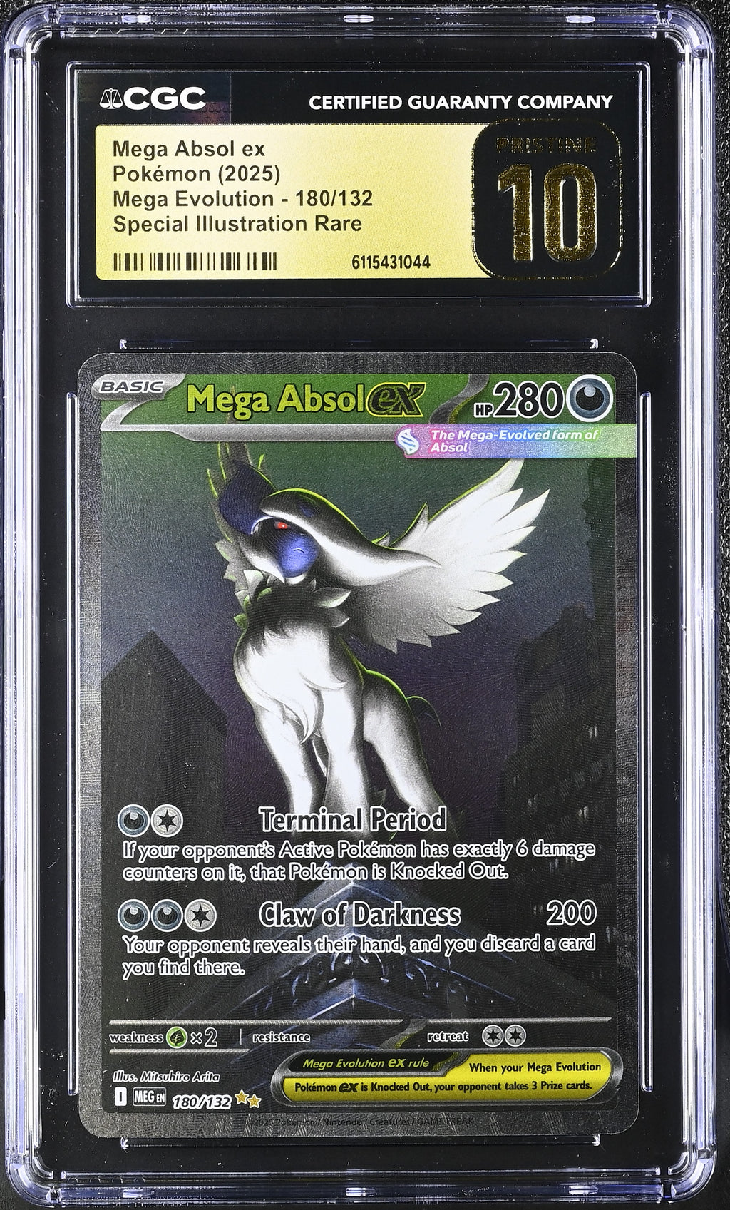 2025 Pokemon Mega Evolution SIR Mega Absol ex 180/132 CGC PRISTINE 10