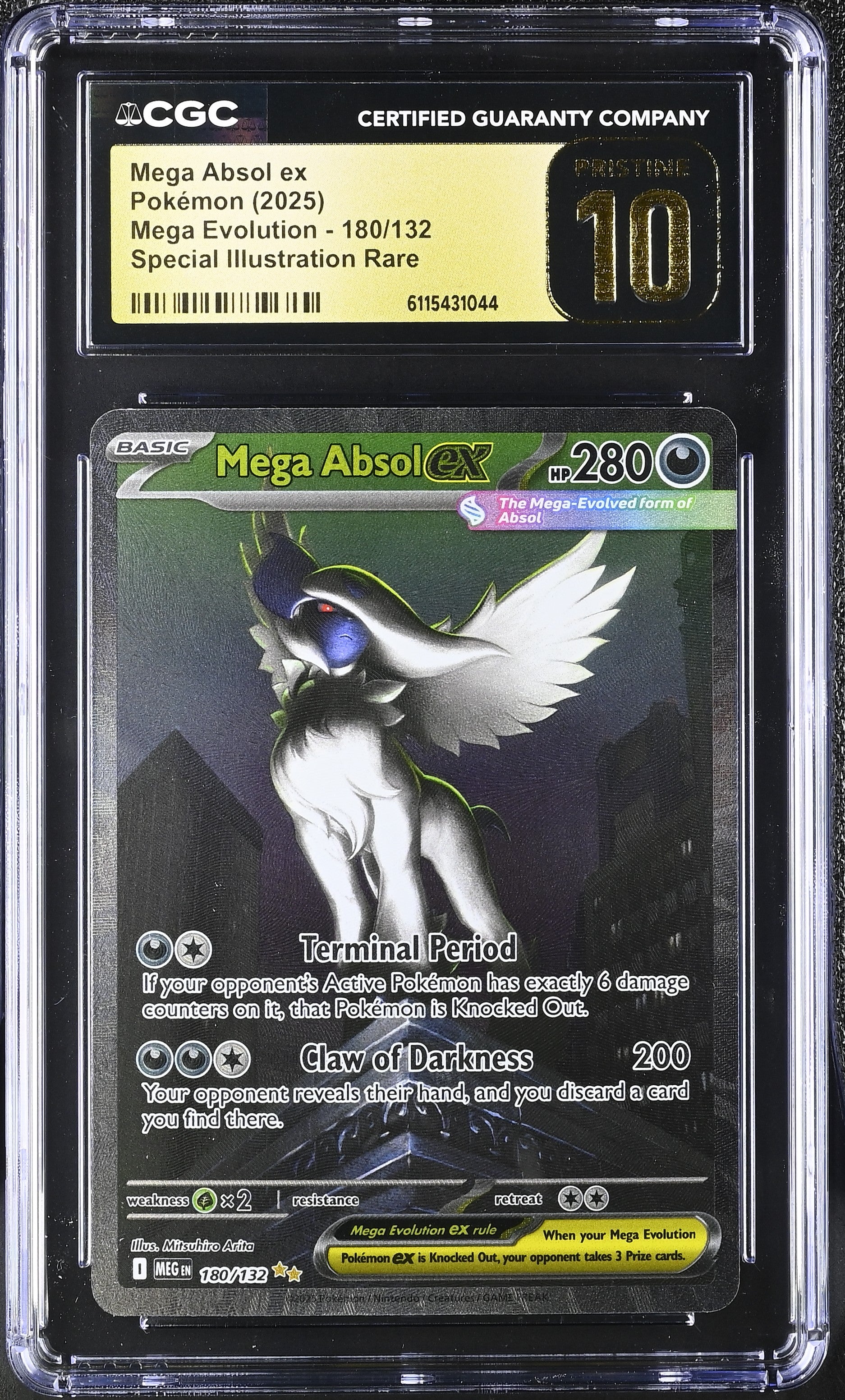 2025 Pokemon Mega Evolution SIR Mega Absol ex 180/132 CGC PRISTINE 10