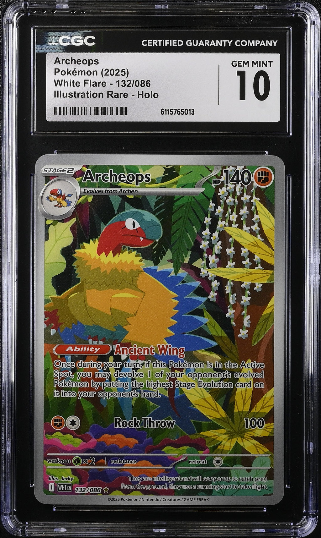 2025 Pokemon Scarlet & Violet White Flare IR Archeops #132 CGC 10 GEM MINT