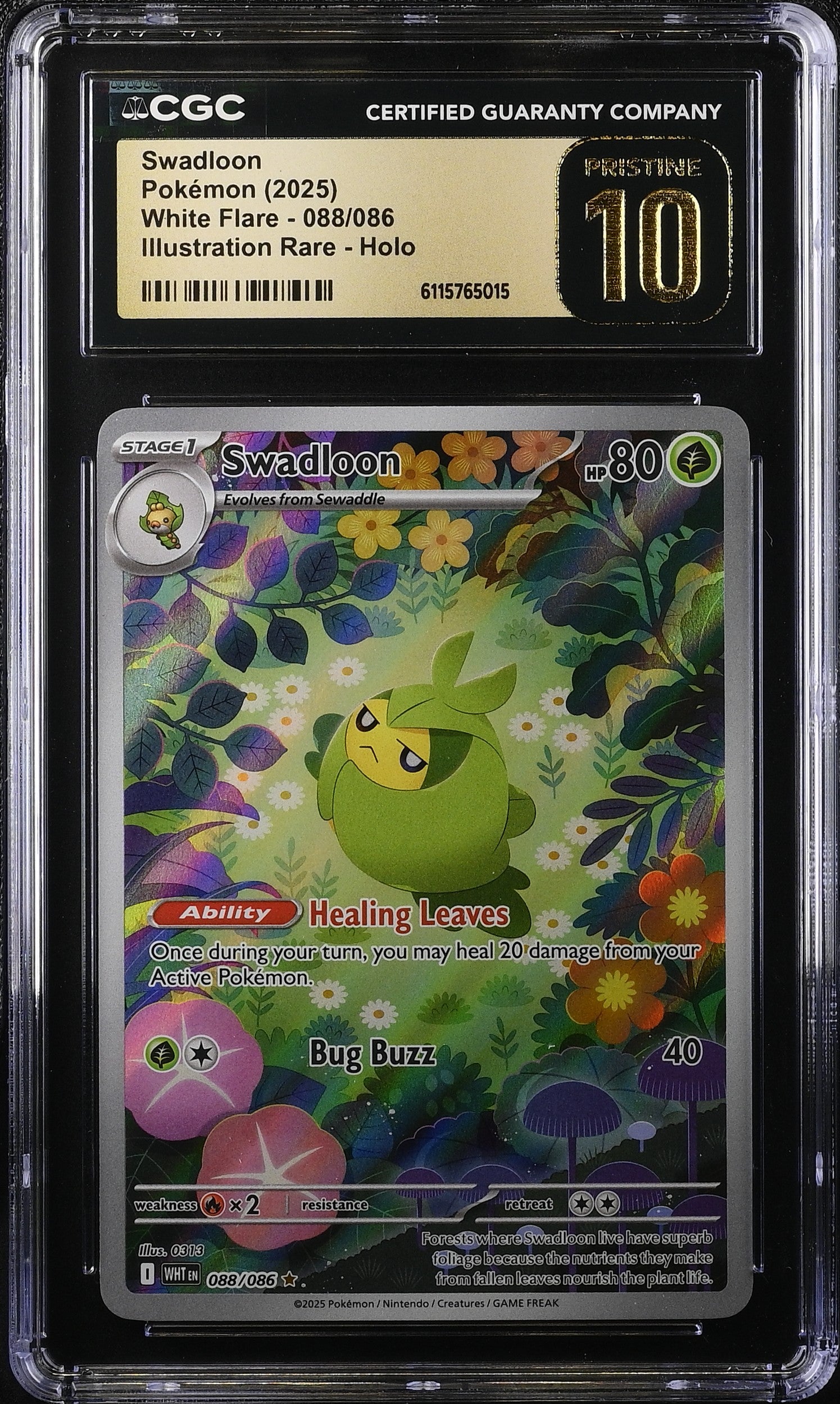 2025 Pokemon Scarlet & Violet White Flare IR Swadloon #88 CGC 10 PRISTINE
