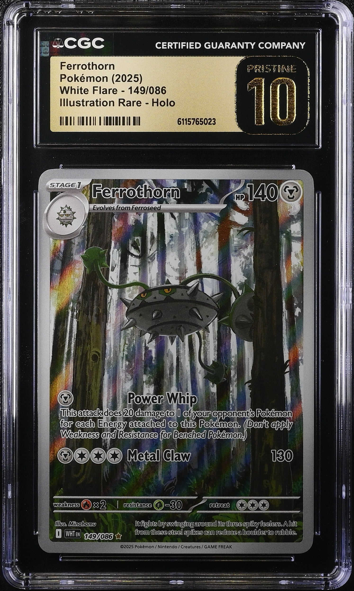 2025 Pokemon Scarlet & Violet White Flare IR Ferrothorn #149 CGC 10 PRISTINE