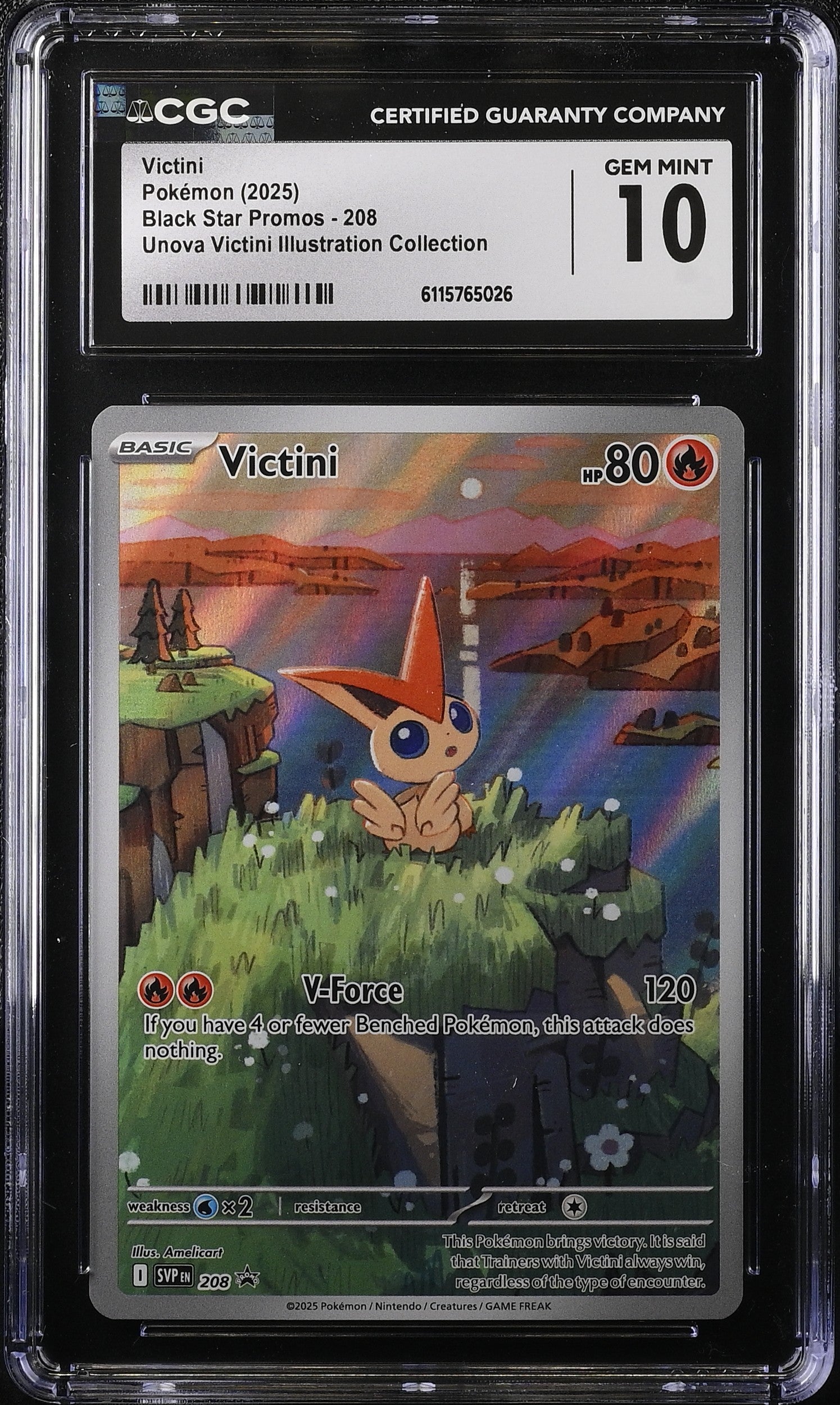 2025 Pokemon SV Promo Unova Illustration Collection Full Art Victini #208 CGC 10 GEM MINT