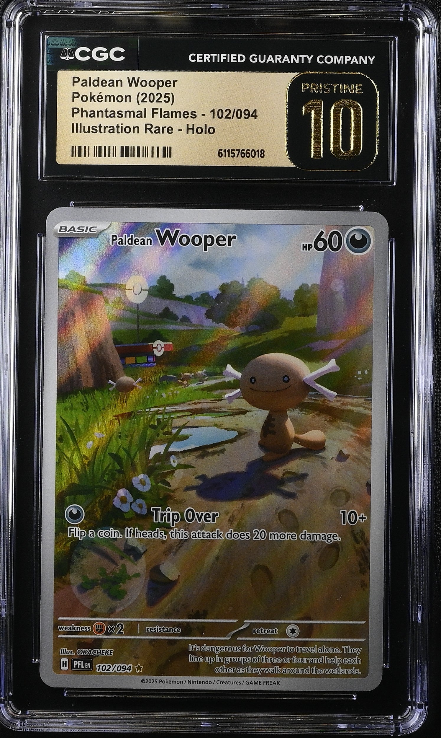 2025 Pokemon Mega Phantasmal Flames IR Paldean Wooper #102 CGC 10 PRISTINE