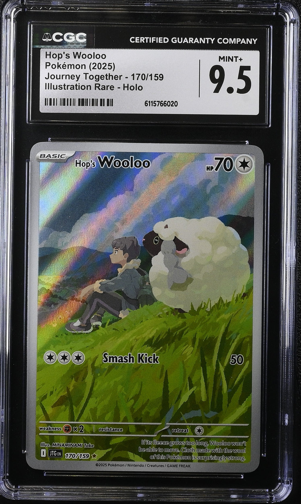 2025 Pokemon Scarlet & Violet Journey Together IR Hop's Wooloo #170 CGC 9.5 MINT+