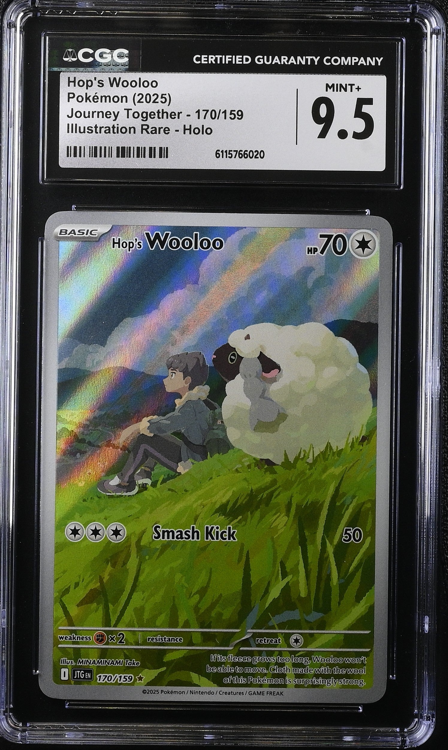2025 Pokemon Scarlet & Violet Journey Together IR Hop's Wooloo #170 CGC 9.5 MINT+