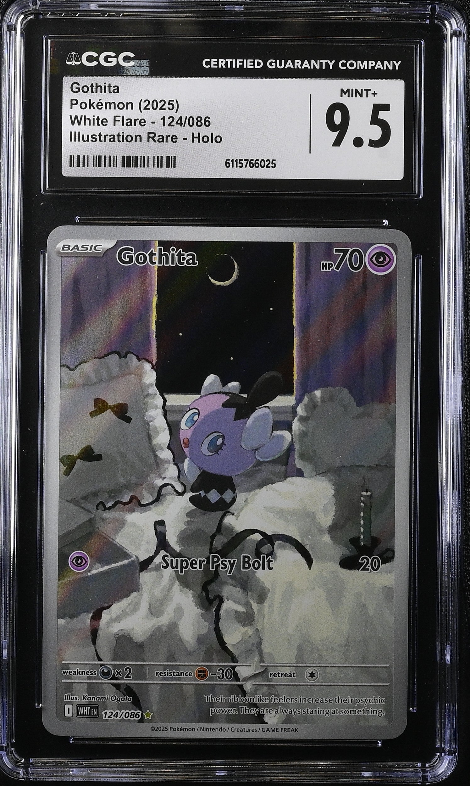 2025 Pokemon Scarlet & Violet White Flare IR Gothita #124 CGC 9.5 MINT+