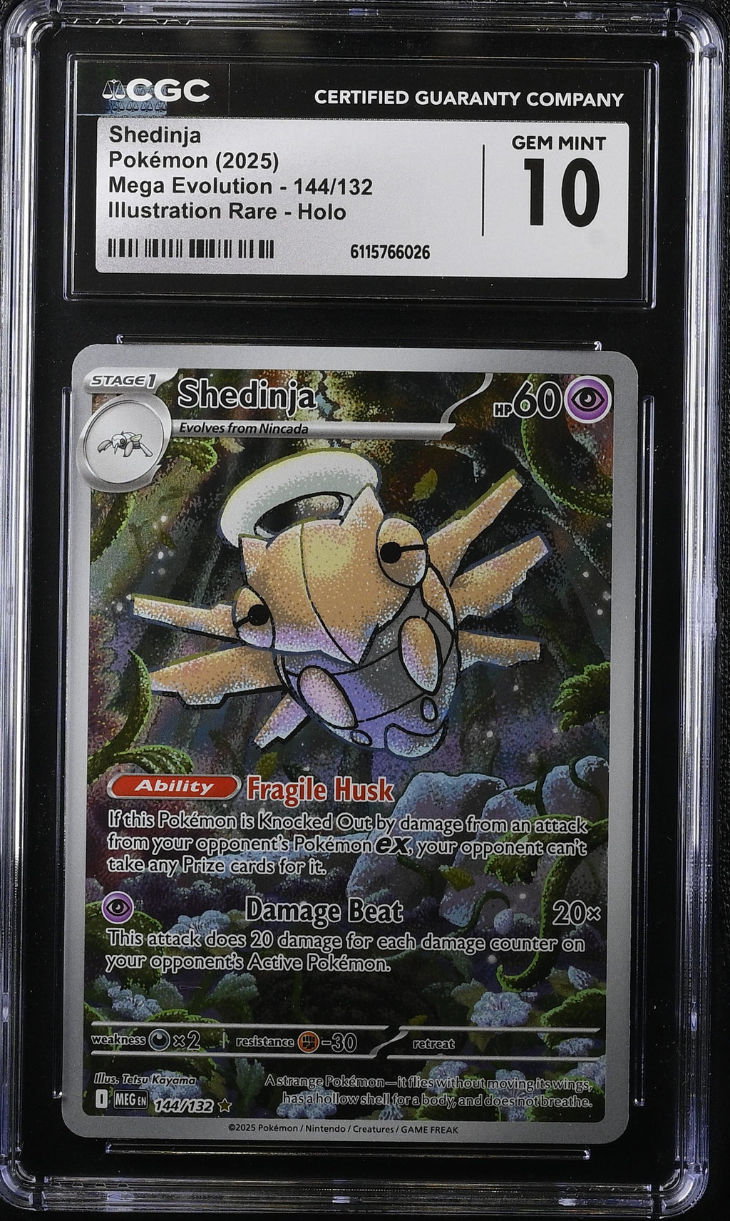 2025 Pokemon Mega Evolution IR Shedinja #144 CGC 10 GEM MINT