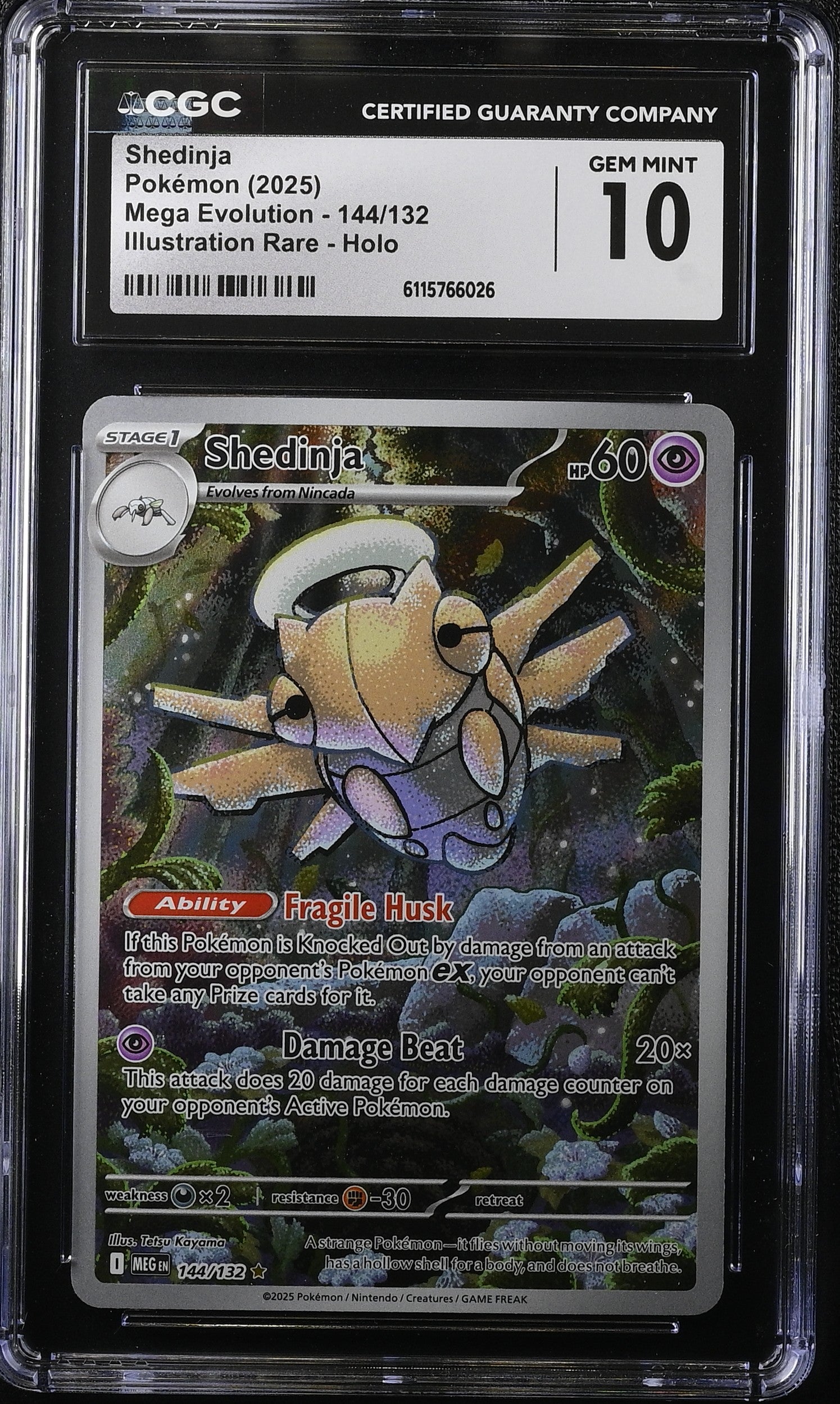 2025 Pokemon Mega Evolution IR Shedinja #144 CGC 10 GEM MINT
