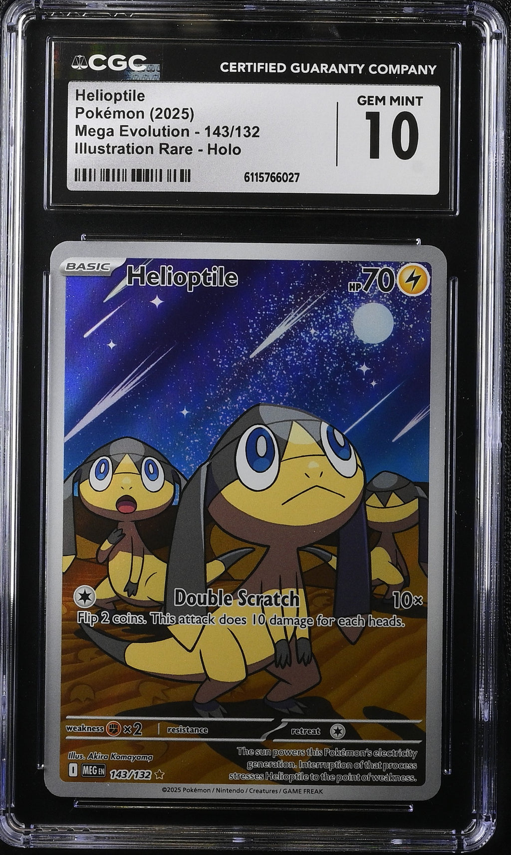 2025 Pokemon Mega Evolution IR Helioptile #143 CGC 10 GEM MINT