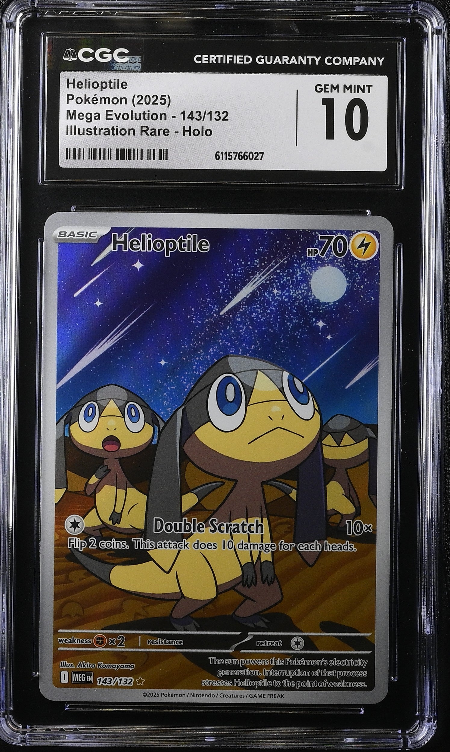 2025 Pokemon Mega Evolution IR Helioptile #143 CGC 10 GEM MINT