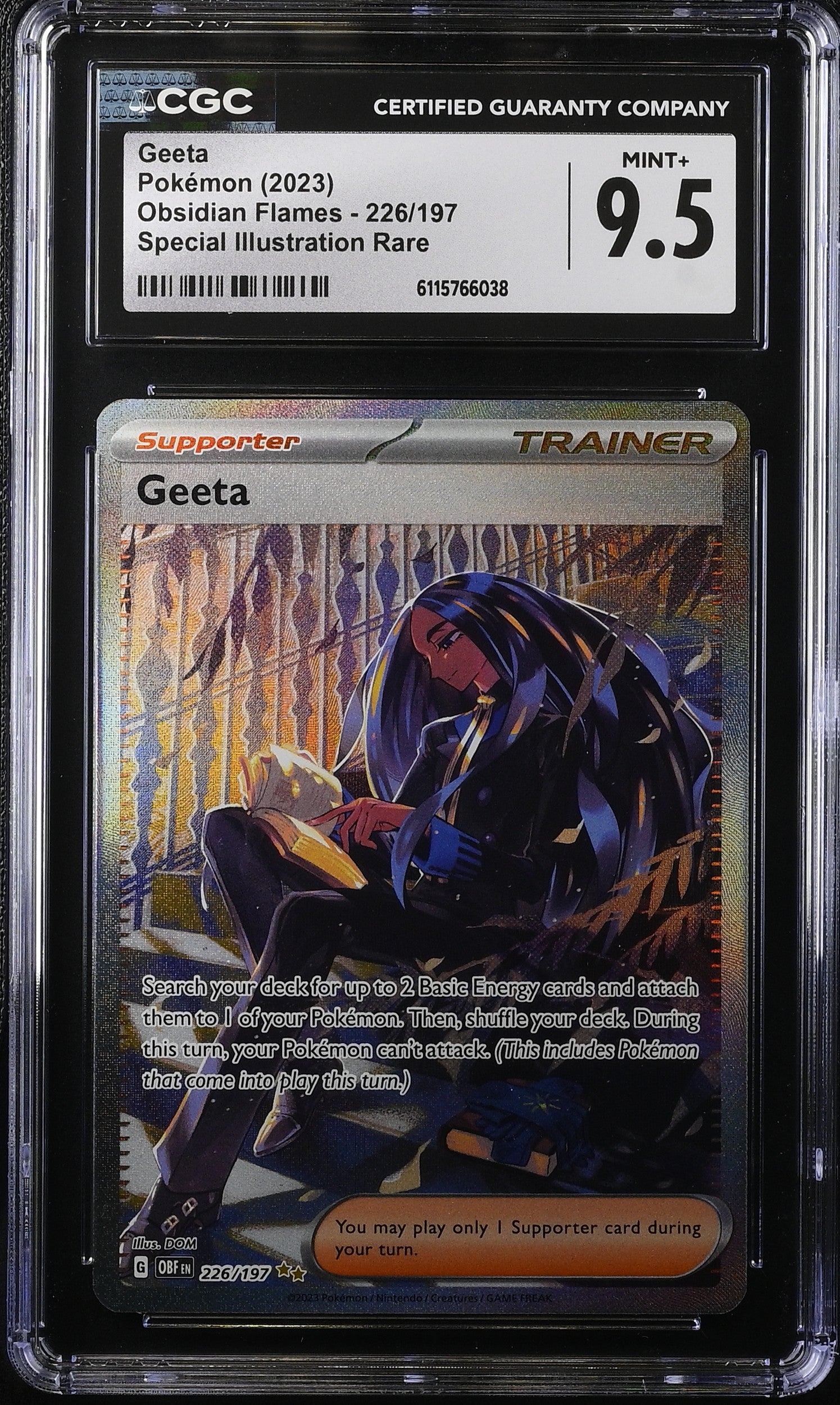 2023 Pokemon Scarlet & Violet Obsidian Flames SIR Geeta #226 CGC 9.5 MINT+