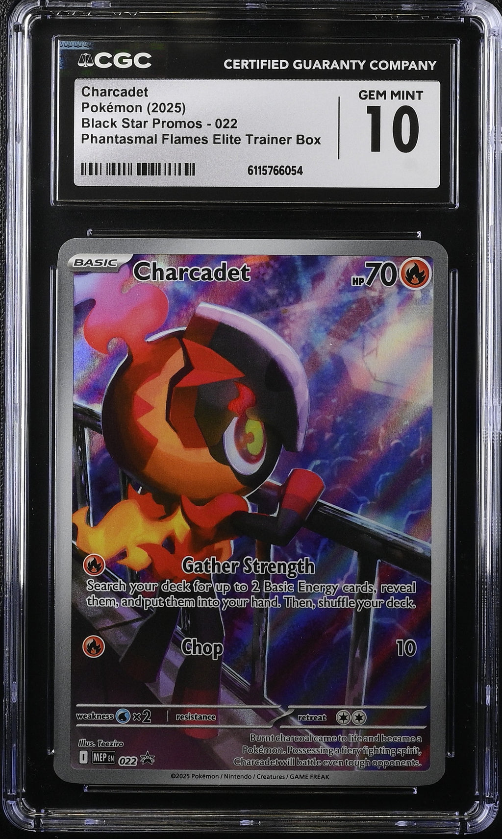 2025 Pokemon Mega Evolution Promo Phantasmal Flames ETB Alt Art Charcadet #22 CGC 10 GEM MINT