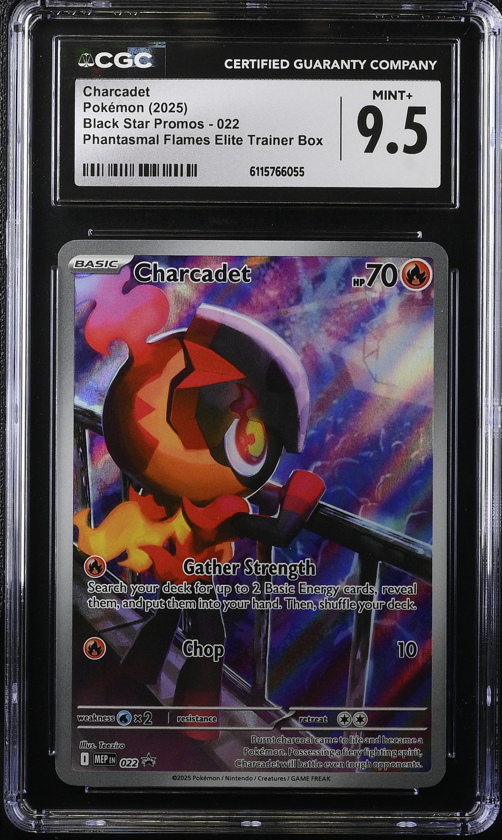 2025 Pokemon Mega Evolution Promo Phantasmal Flames ETB Alt Art Charcadet #22 CGC 9.5 MINT+