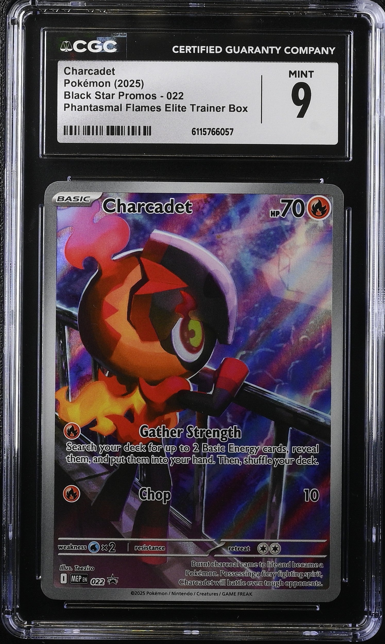 2025 Pokemon Mega Evolution Promo Phantasmal Flames ETB Alt Art Charcadet #22 CGC 9 MINT