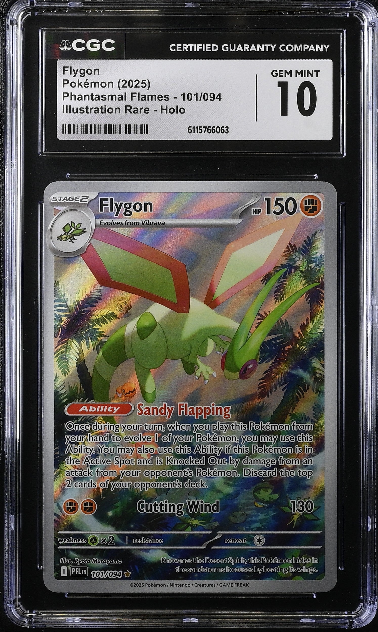 2025 Pokemon Mega Phantasmal Flames IR Flygon #101 CGC 10 GEM MINT