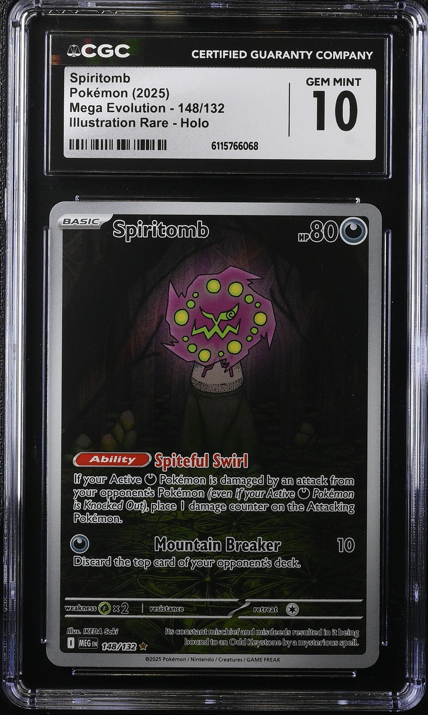 2025 Pokemon Mega Evolution IR Spiritomb #148 CGC 10 GEM MINT