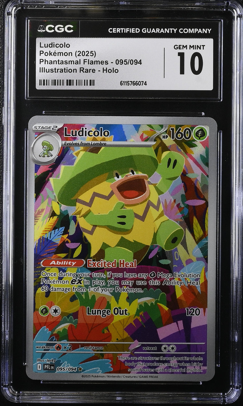 2025 Pokemon Mega Phantasmal Flames IR Ludicolo #95 CGC 10 GEM MINT
