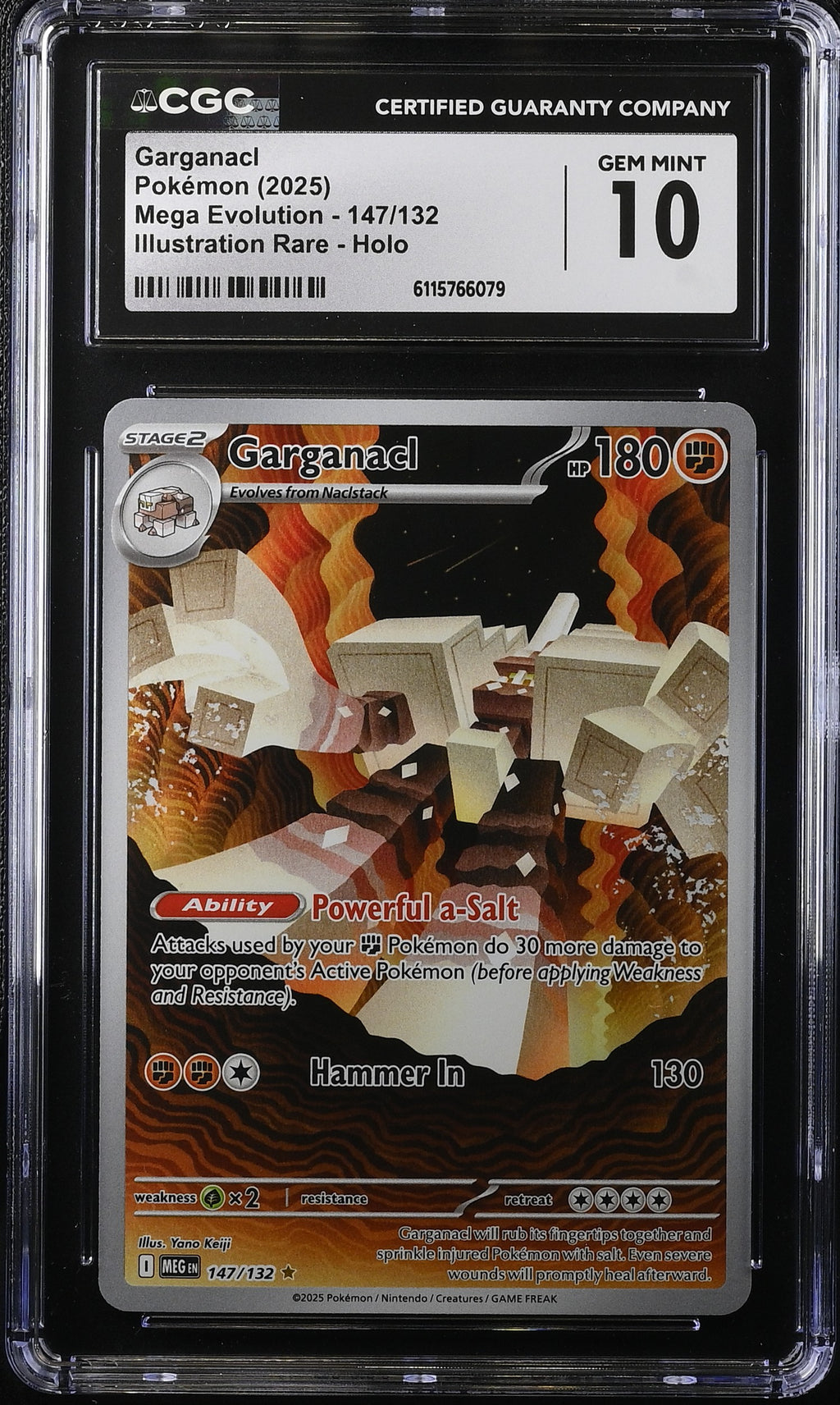 2025 Pokemon Mega Evolution IR Garganacl #147 CGC 10 GEM MINT