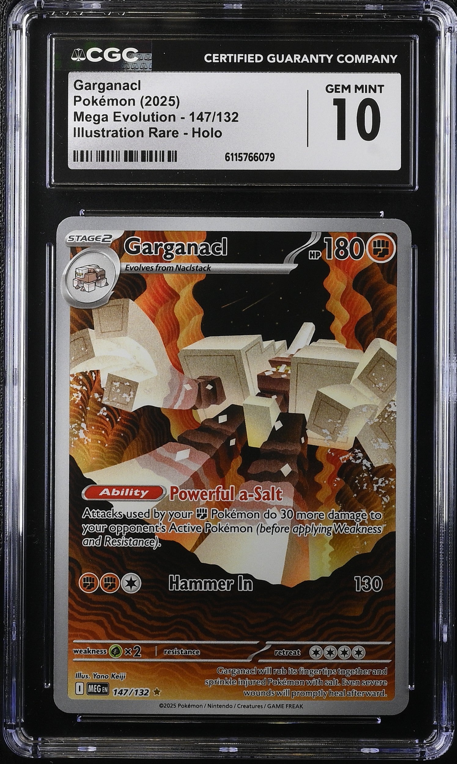2025 Pokemon Mega Evolution IR Garganacl #147 CGC 10 GEM MINT