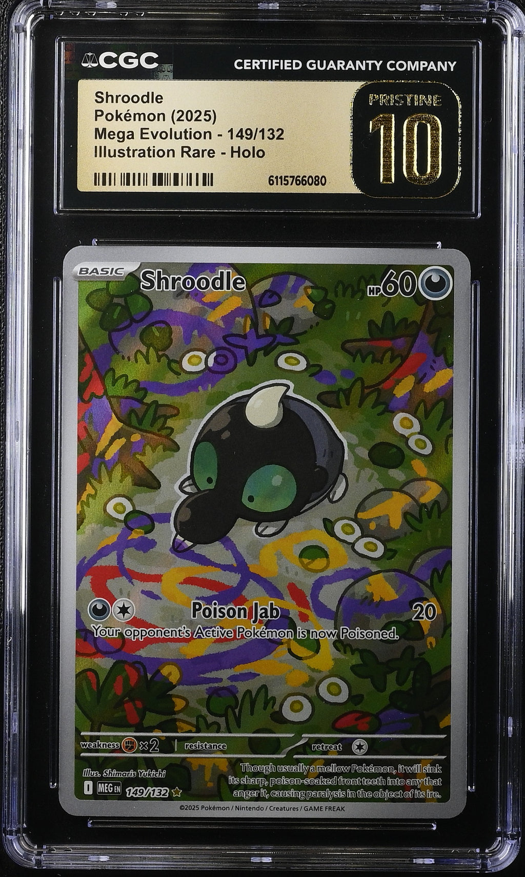 2025 Pokemon Mega Evolution IR Shroodle #149 CGC 10 PRISTINE