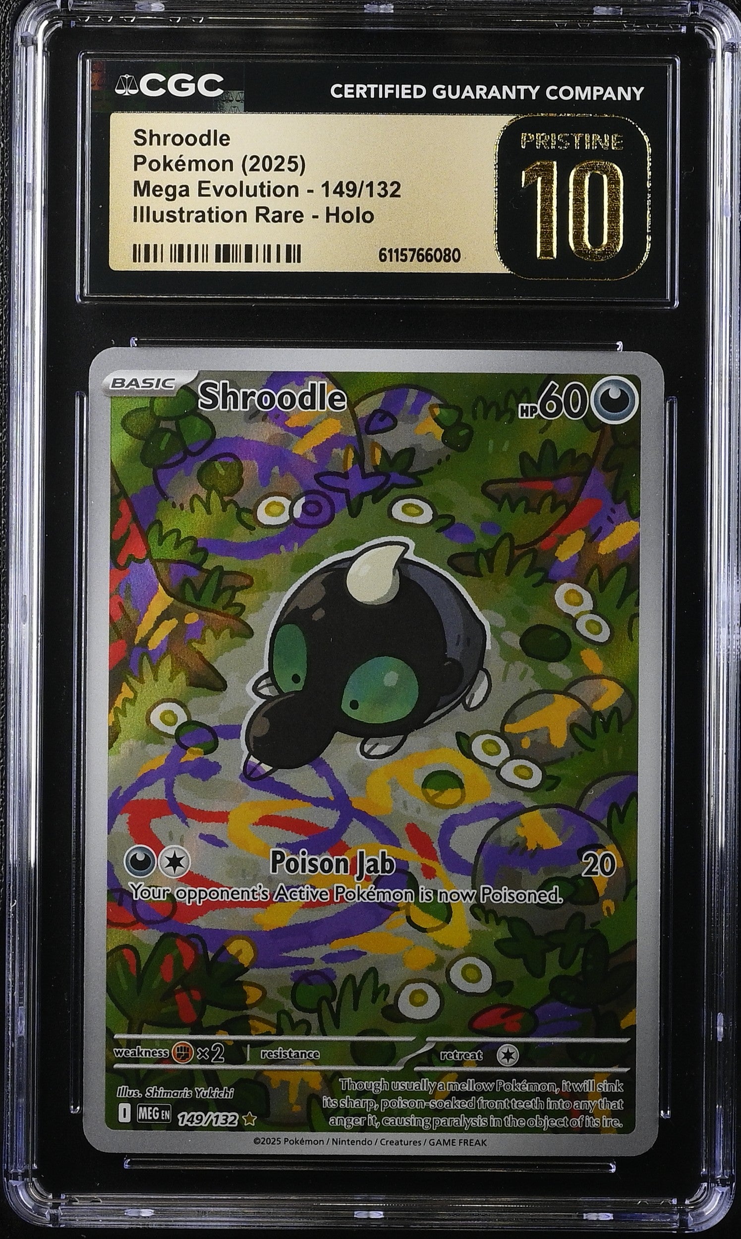 2025 Pokemon Mega Evolution IR Shroodle #149 CGC 10 PRISTINE
