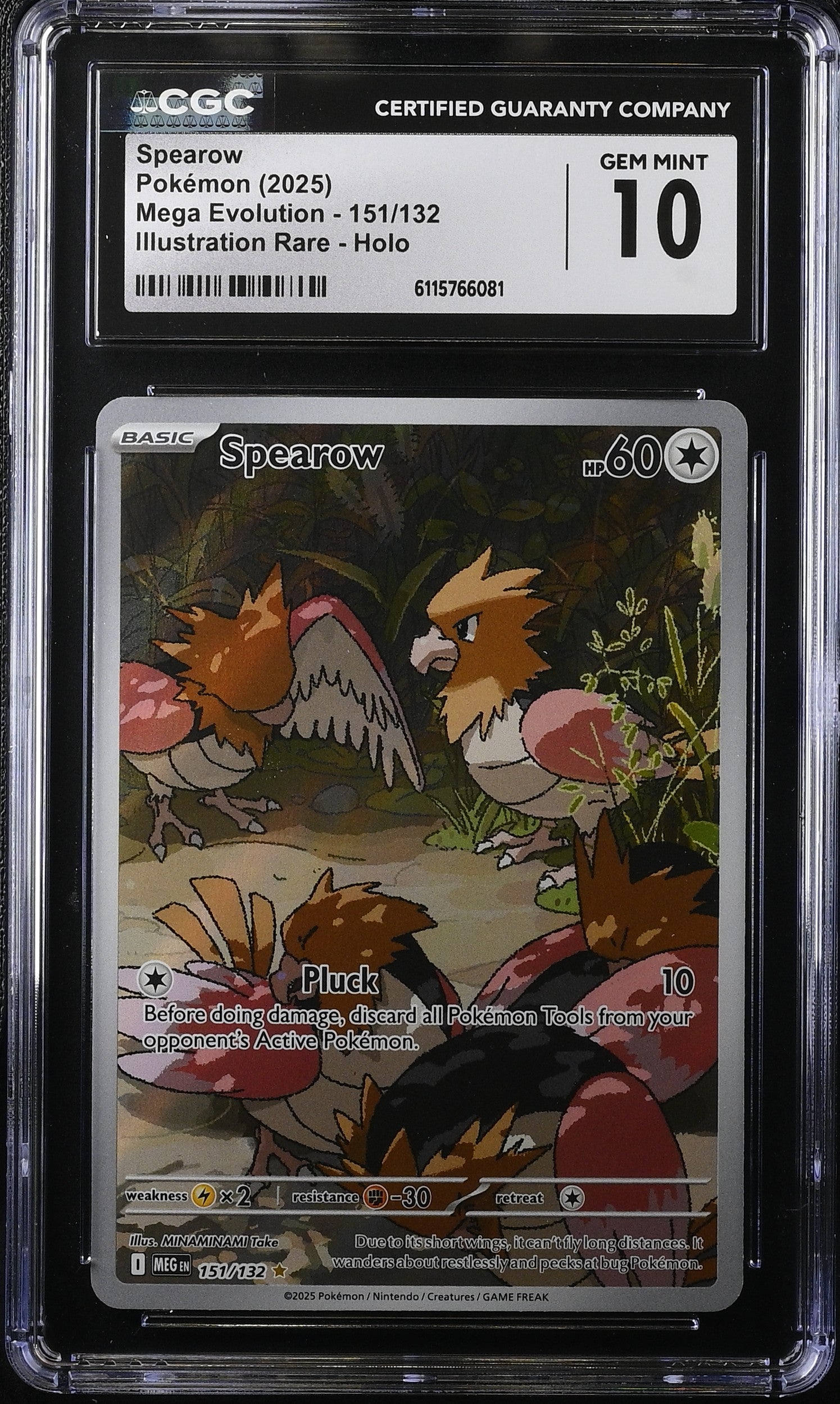 2025 Pokemon Mega Evolution IR Spearow #151 CGC 10 GEM MINT