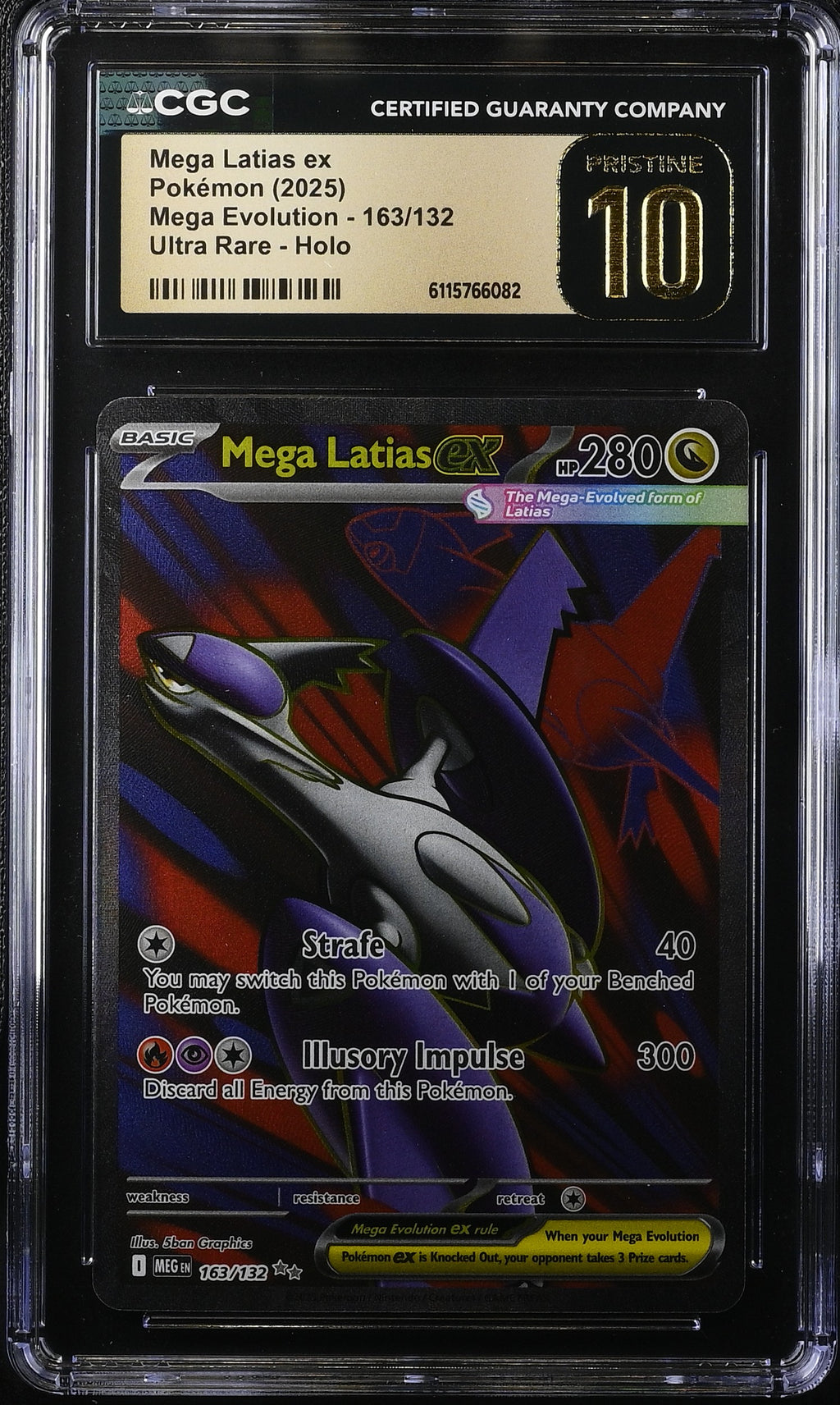 2025 Pokemon Mega Evolution Full Art Mega Latias Ex #163 CGC 10 PRISTINE