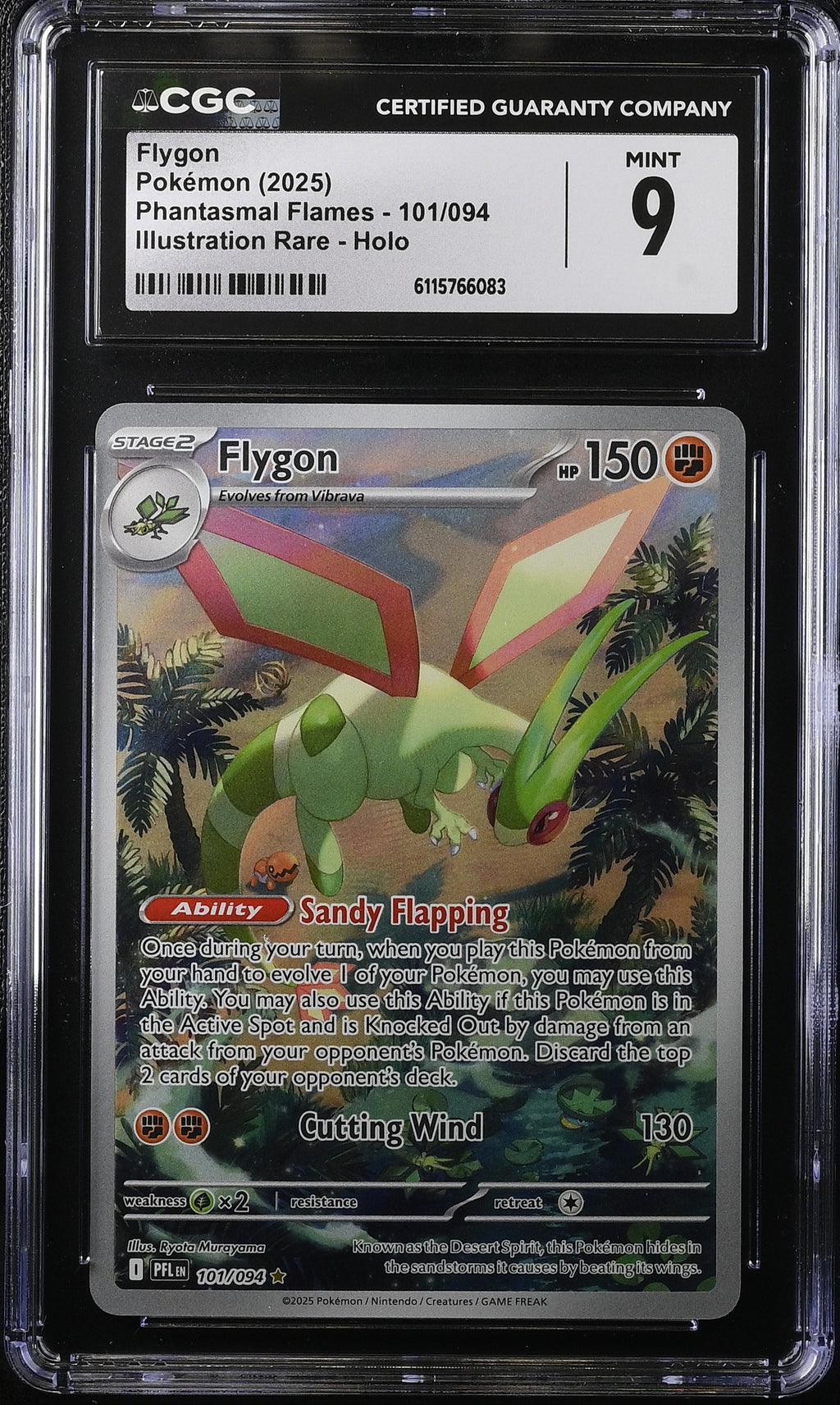 2025 Pokemon Mega Phantasmal Flames IR Flygon #101 CGC 9 MINT