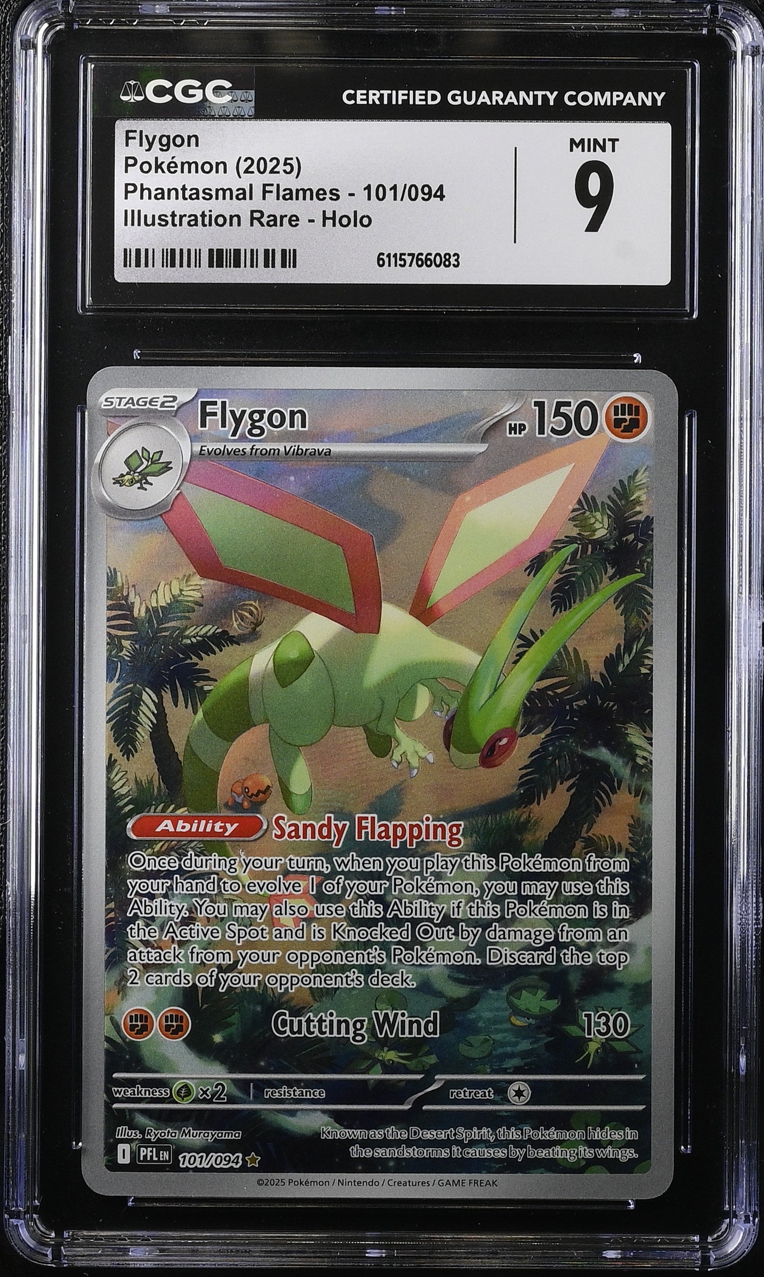 2025 Pokemon Mega Phantasmal Flames IR Flygon #101 CGC 9 MINT