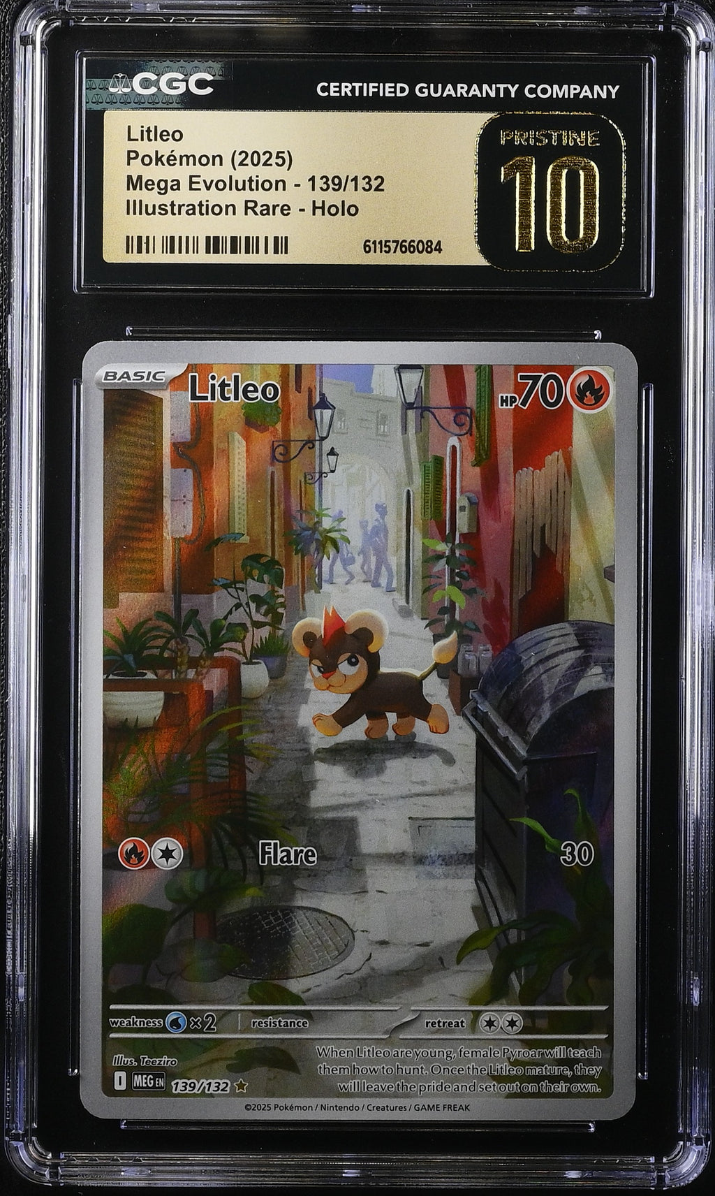 2025 Pokemon Mega Evolution IR Litleo #139 CGC 10 PRISTINE