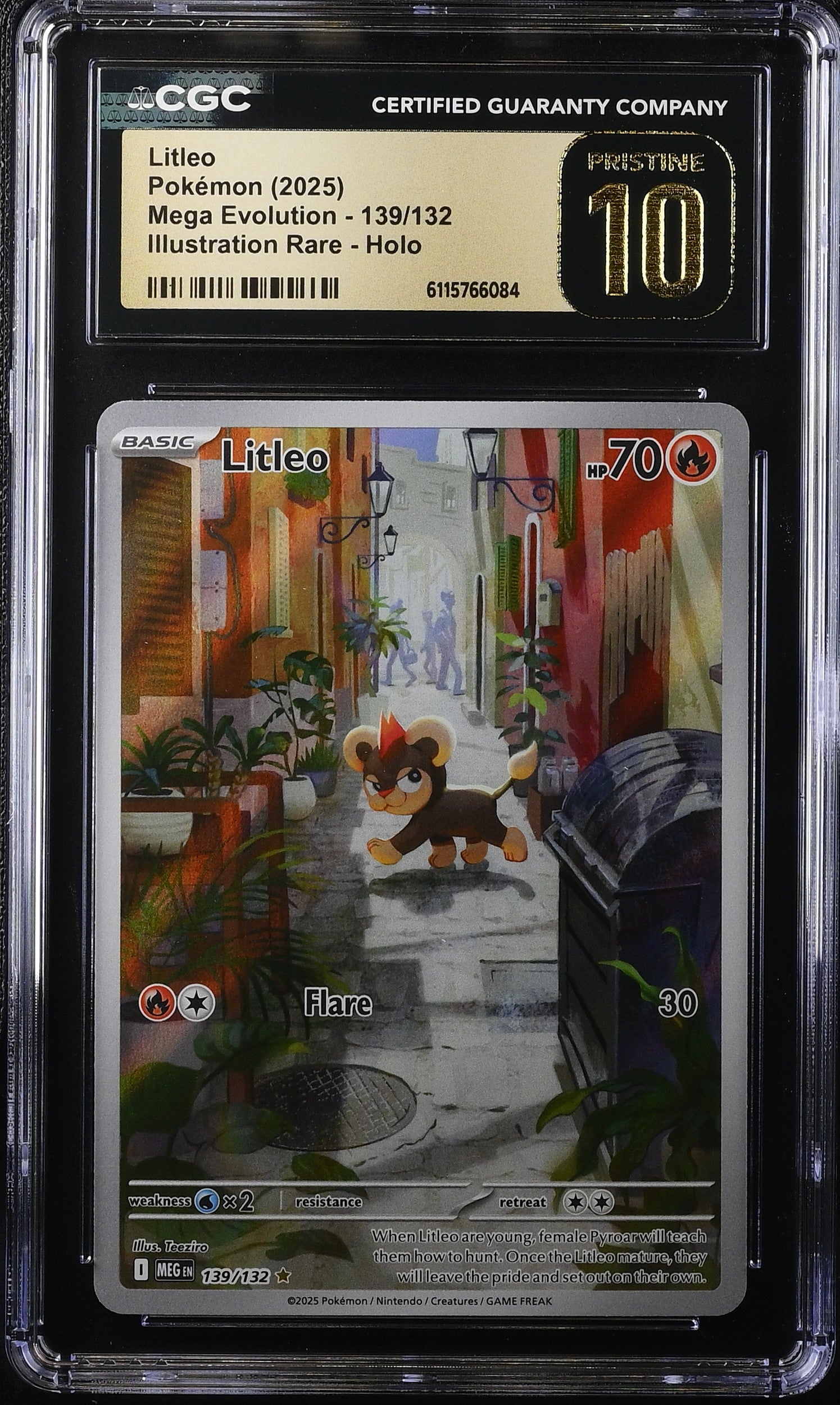 2025 Pokemon Mega Evolution IR Litleo #139 CGC 10 PRISTINE