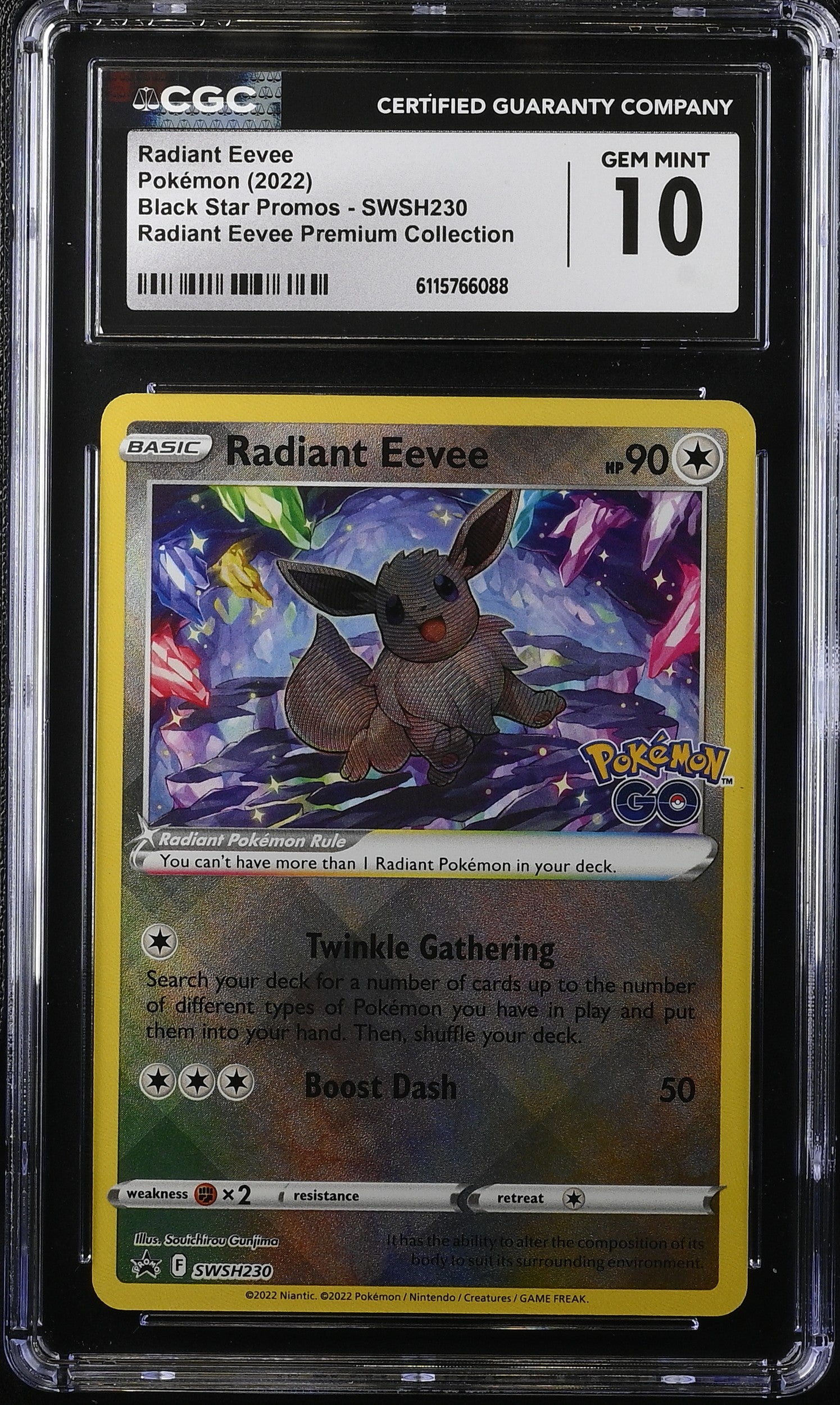 2022 Pokemon Sword & Shield Promo GO Holo Radiant Eevee #230 CGC 10 GEM MINT