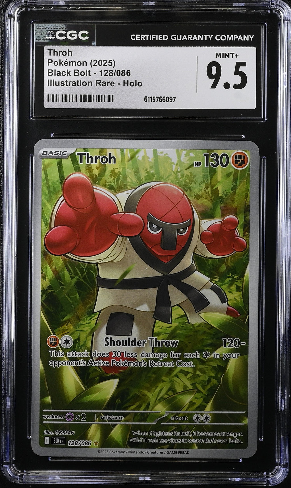 2025 Pokemon Scarlet & Violet Black Bolt IR Throh #128 CGC 9.5 MINT+