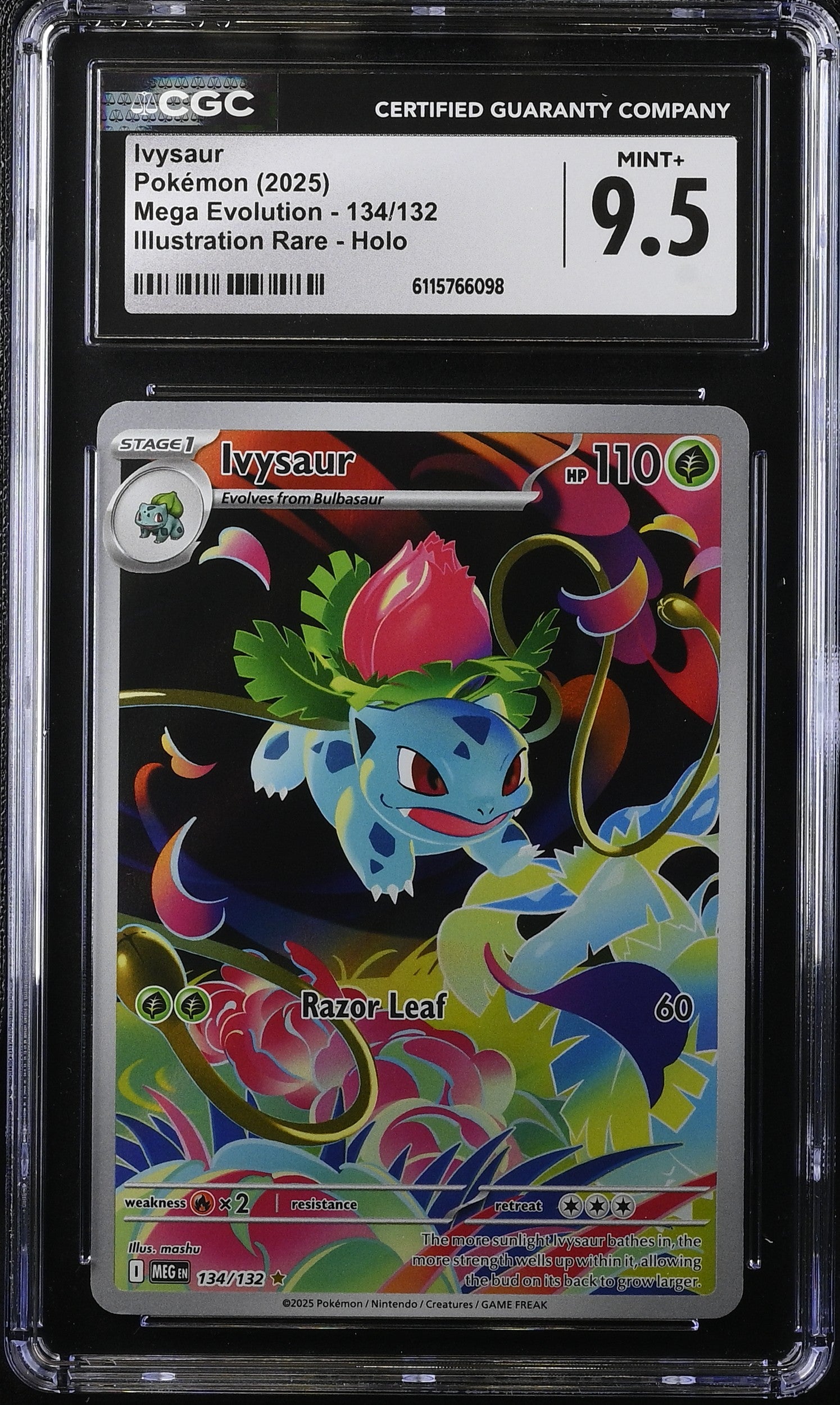 2025 Pokemon Mega Evolution IR Ivysaur #134 CGC 9.5 MINT+