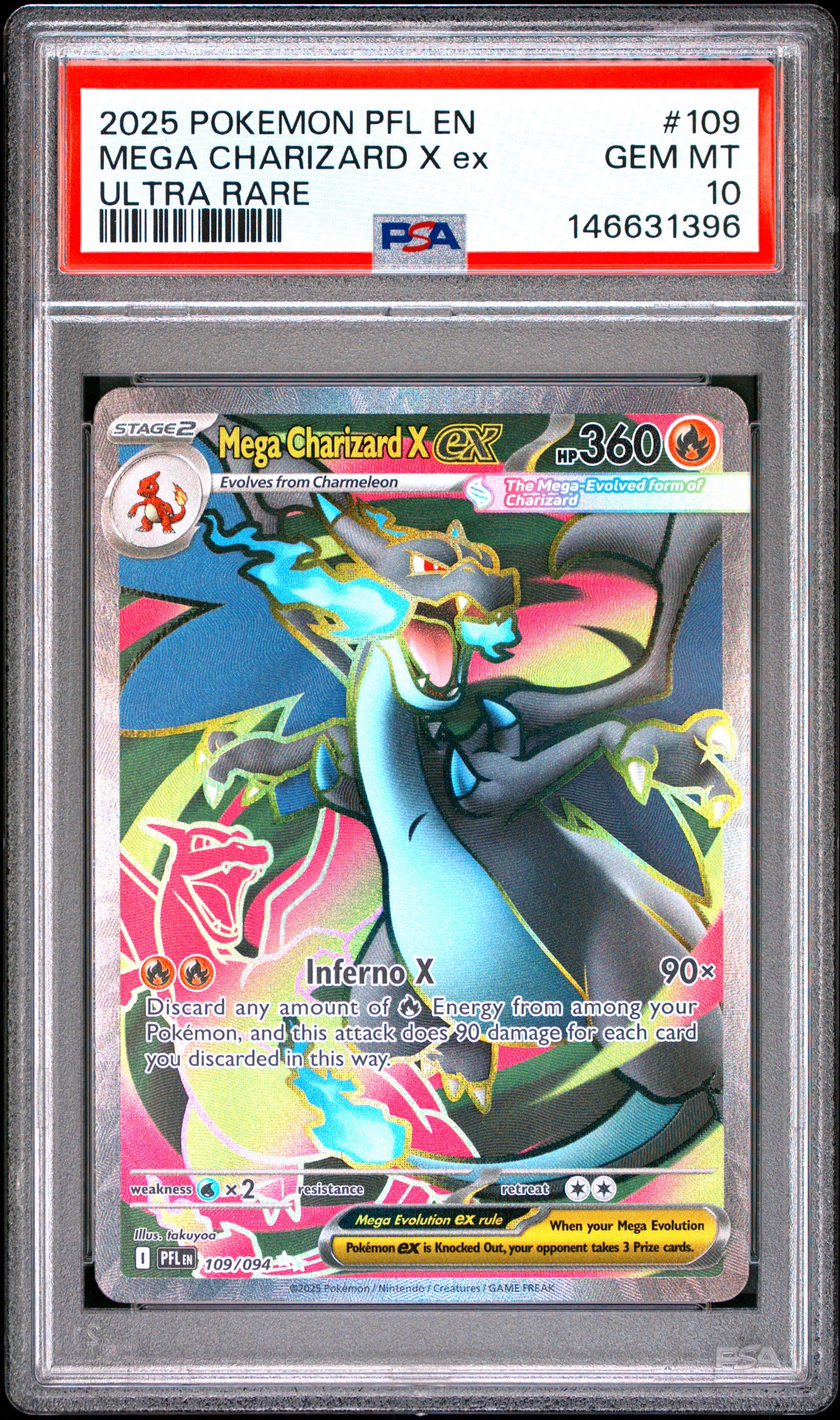 Pokemon - Mega Charizard X ex  –  Phantasmal Flames – PSA 10 - GEM MT