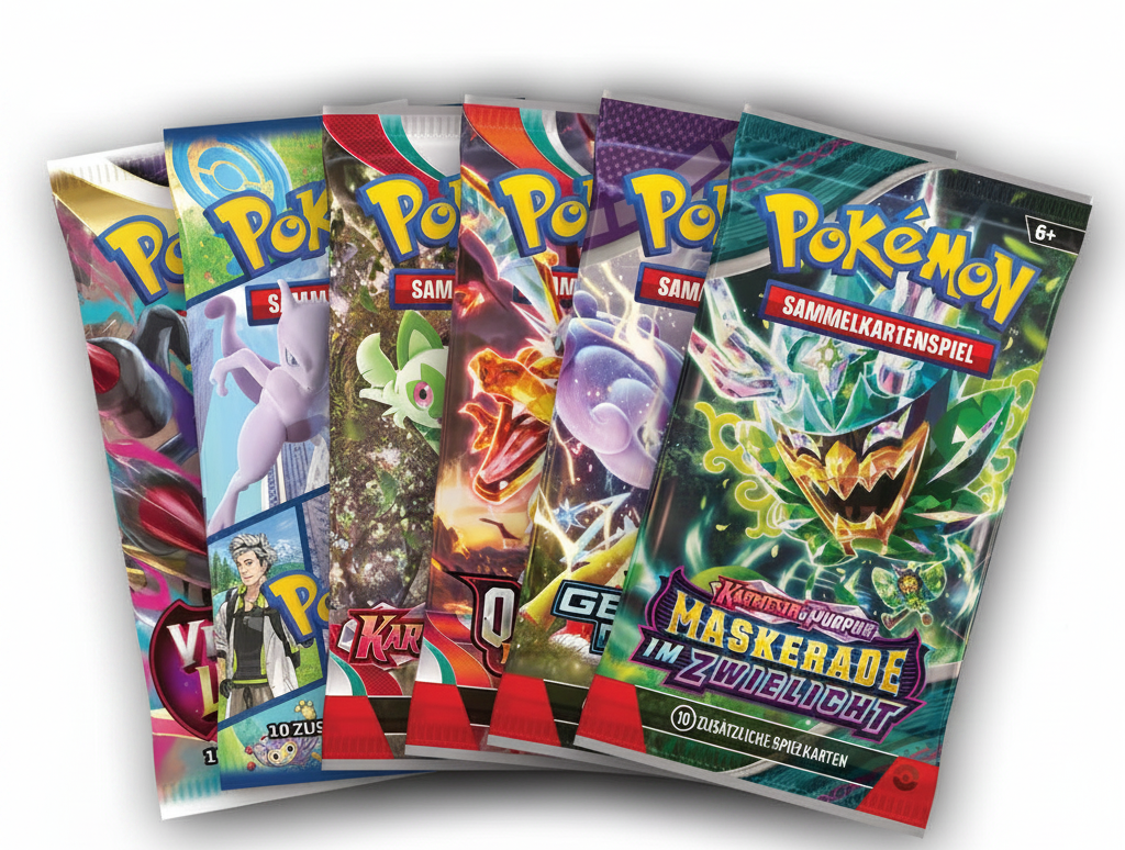 Pokemon booster packs uten flagg og tekst